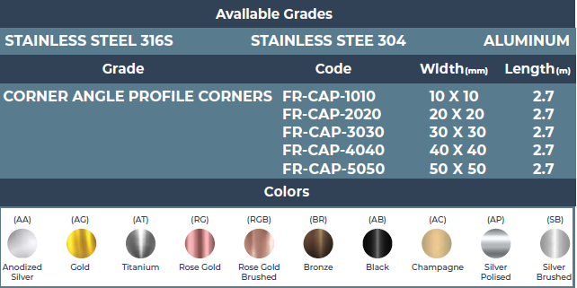 ANGLE CORNER PROFILE FOR WALLS