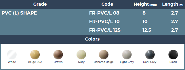 PVC (L) SHAPE TILE TRIM