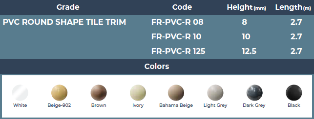 PVC ROUND SHAPE TILE TIRM